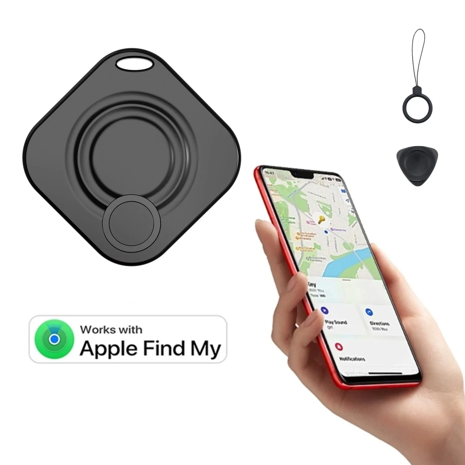 Smart Bluetooth Locator IP67 Waterproof Works with Apple Find My (iOS Only) GPS Smart Tag Tracker Item Locator for Bags Luggage