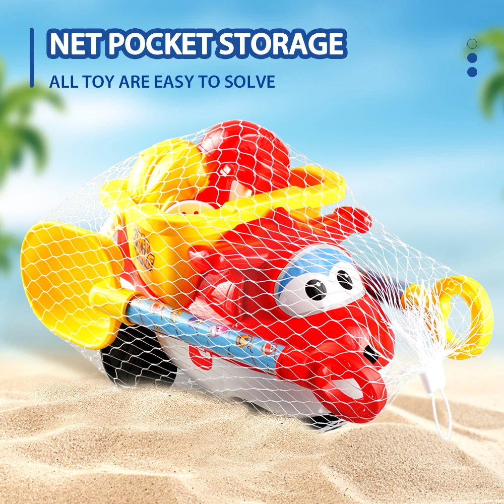 Super Wings Exclusieve 6 Stuks Jett Auto Zomer Strandset Emmers Auto Zand Shovel Mallen Hark Gieter Water Spelen Speelgoed Voor Kind