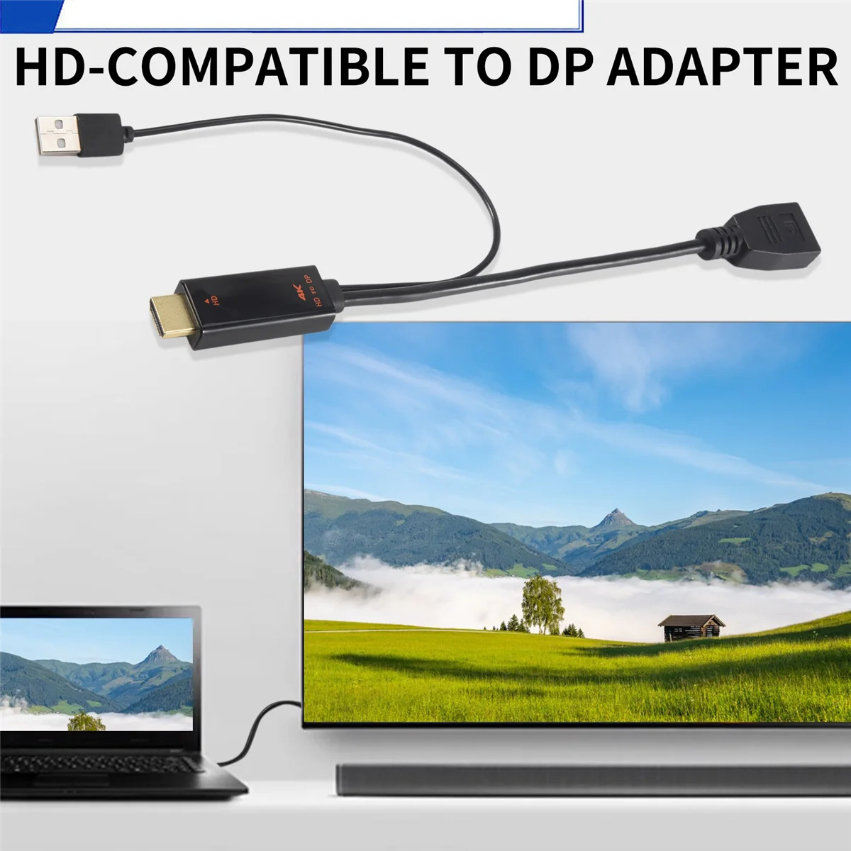 M22KHDMI 호환 남성-Displayport 여성 변환기 케이블 4K@60Hz HDMI 호환-DP 변환기 어댑터 케이블