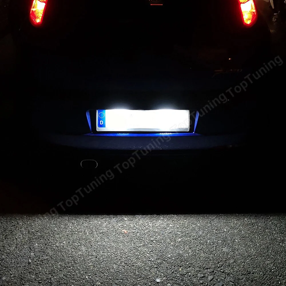 LED License Plate Light For Opel Vectra C Astra J H Zafira B Insignia Corsa C D Meriva A Tigra B 2Pcs Canbus Number Plate Lamp