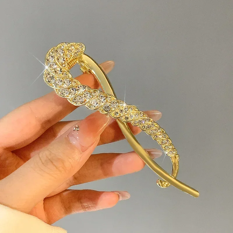 Fashion Elegant Hair Clip Rhinestone Hair Clasp Barrettes Irregular Women Hair Clip Girl Hair-Claw Headdress Hairpin