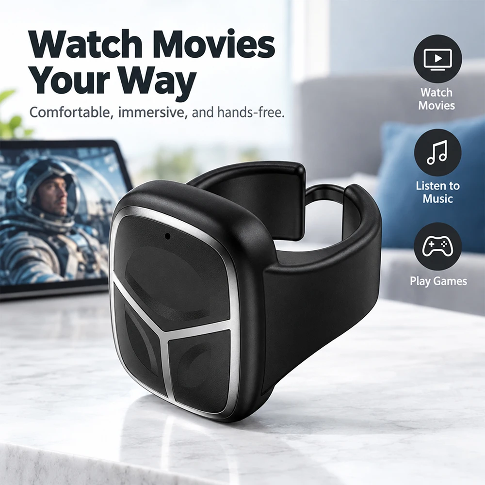 Wireless Fingertip Remote Control Magnetic Charging Mini Finger Remote Control 10m Effective Distance for Watching Video