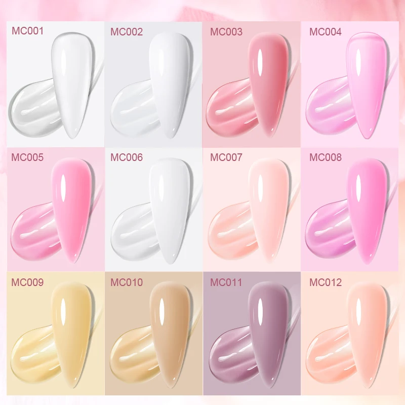 MSRUIOO 20ml Poly Nail Extension Gel TPO Hema Free Milky White Nail Nude Nail Extension Camouflage Quick Building Gel For Finger
