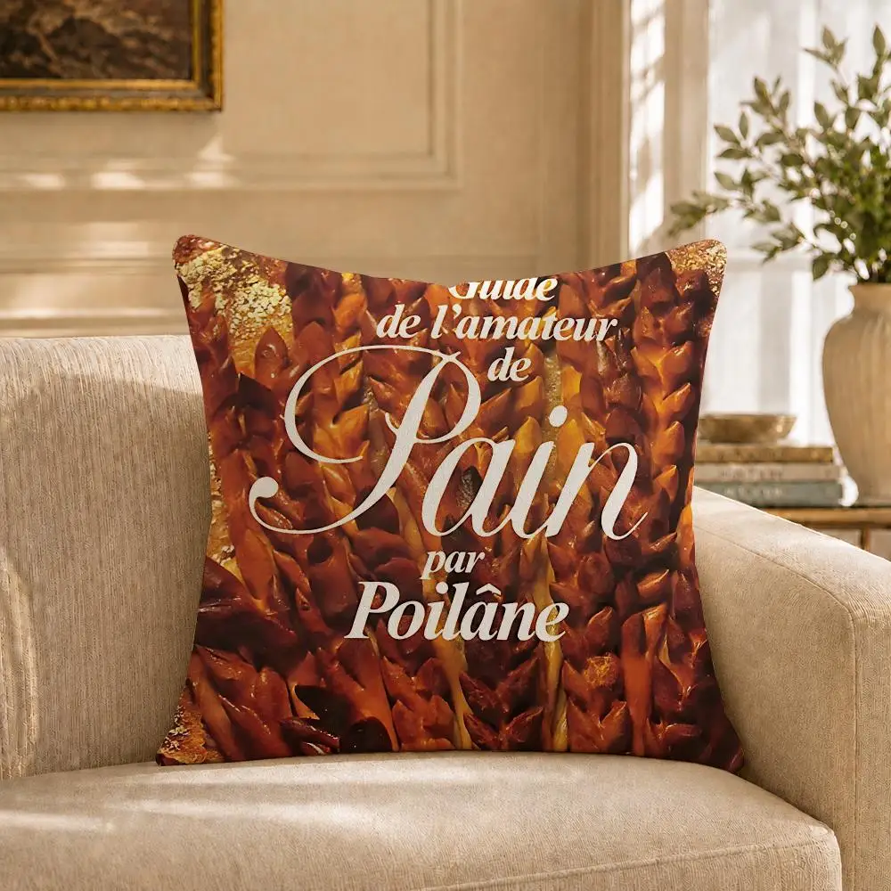 Food P-Poilane Cushion Cover Short‑plush Cushion Cover,Breathable,Skin‑friendly,Washable,room Sofa Decor Gift