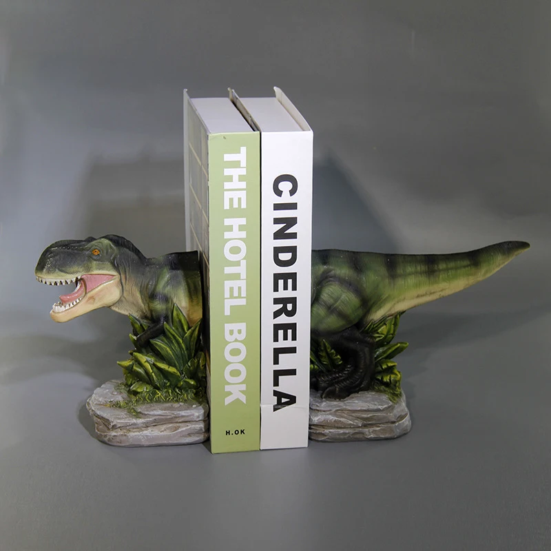 Creative Dinosaur Sculpture Bookends Children'S Study Ornaments Bookend Resin Art Crafts Room Storage Book Tools Home Decoration