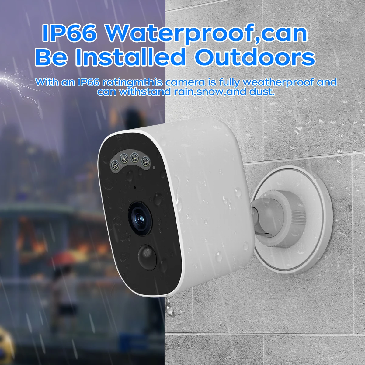 JOOAN 5MP WiFi Camera Outdoor Surveillance Camera PIR Motion Detect CCTV Security Camera Color Night Audio Video Battery Camera