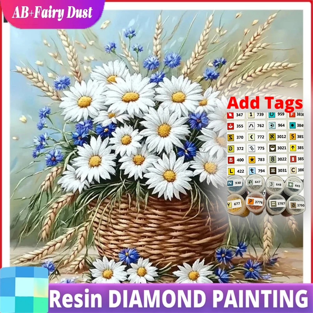 

Алмазная мозаика 5D: Смоляные стразы AB «Цветок маргаритки» для алмазной живописи, картина из страз, сделай сам, подарок ручной работы, декор для дома