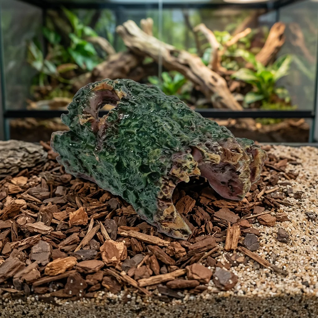 Reptilien-Versteckhöhle, Rindentähnliche Terrarium-Landschaftsdekoration für Kleine Eidechsen und Geckos, Harz-Habitat-Ornament-Zubehör – Detail 5