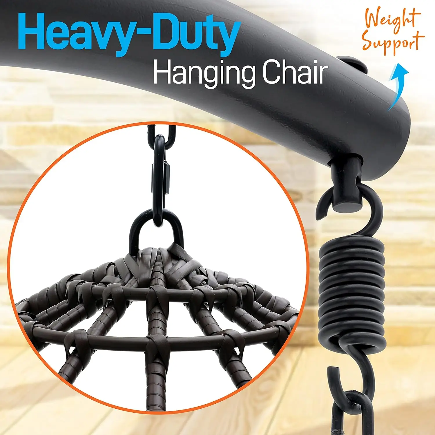 Wicker Rattan pendurado Egg Chair com suporte, lavável Rattan Lounge Chair, Frame de aço, pátio interior e exterior