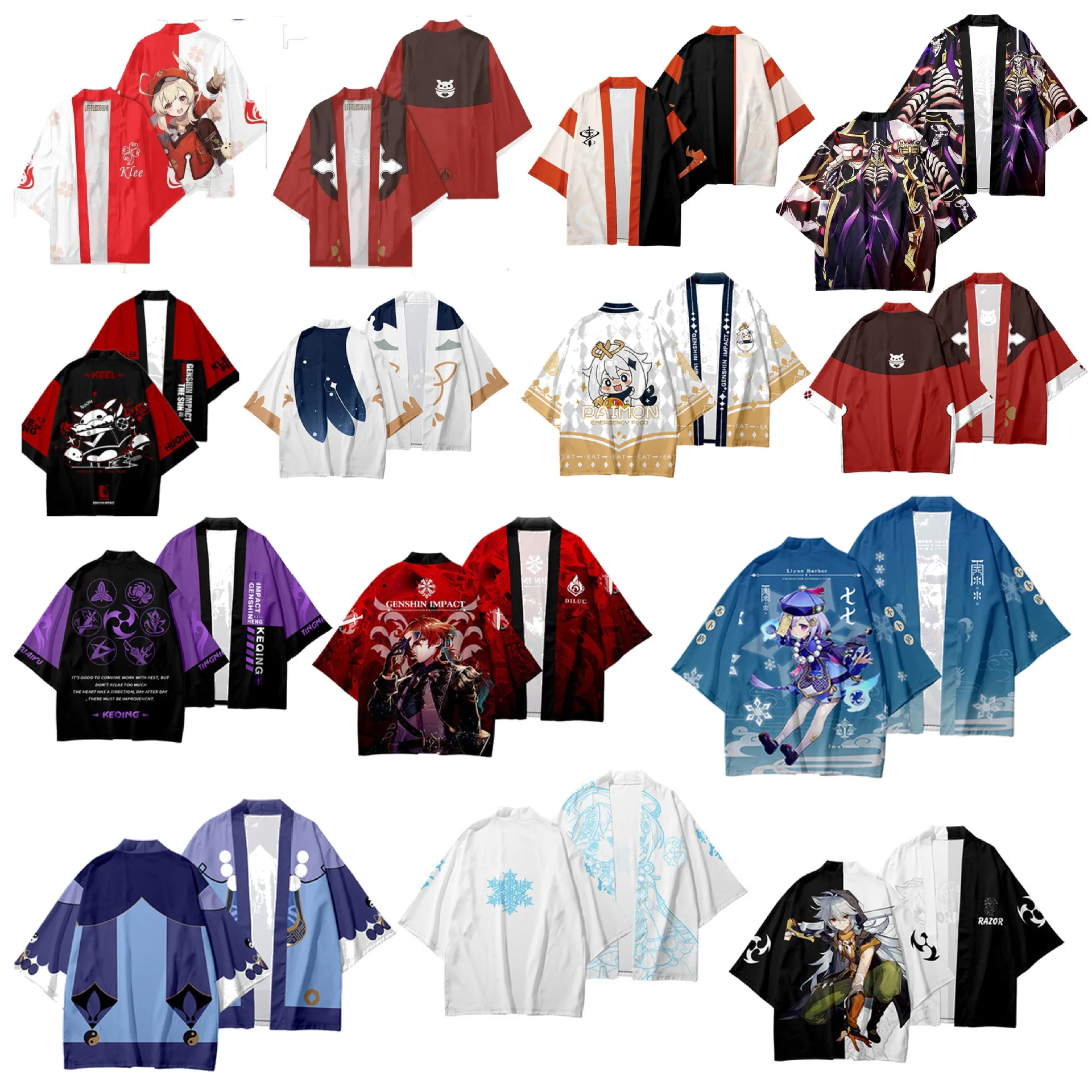 

Genshin Impac Tops Japanese Kimono Game Anime Cosplay Costume Cardigan Adult Men Costume Comic Exhibition Outfit Streetwear