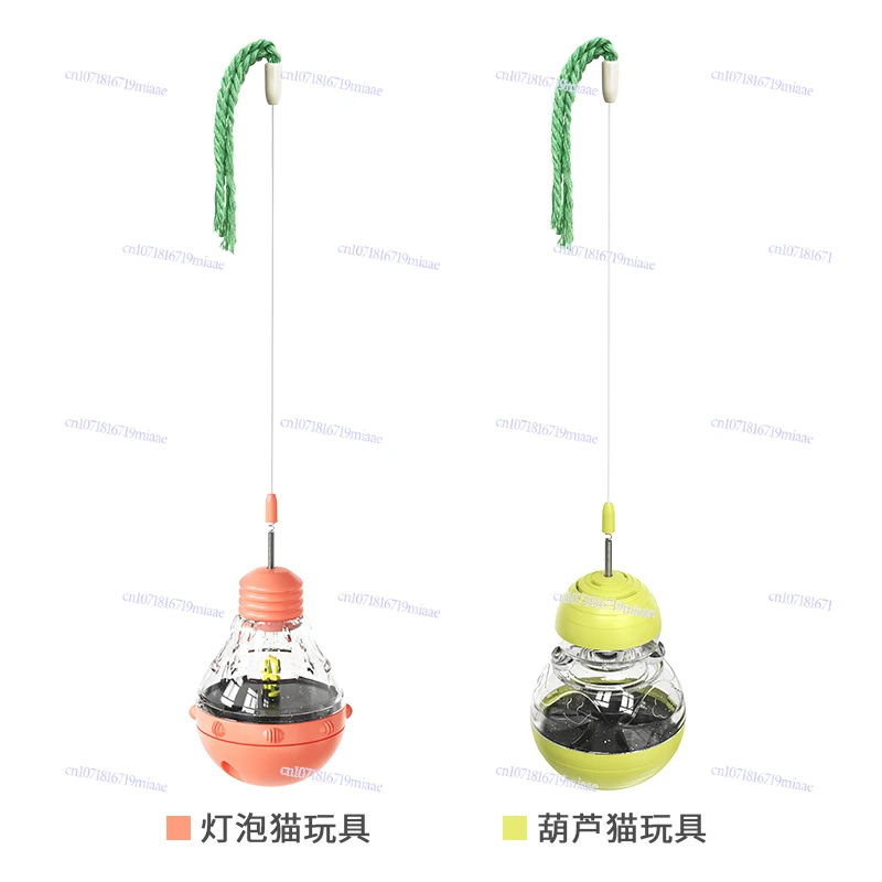 Cat toy light bulb tumbler self-hi to relieve boredom cat stick kitten slow food leaking food ball cat supplies