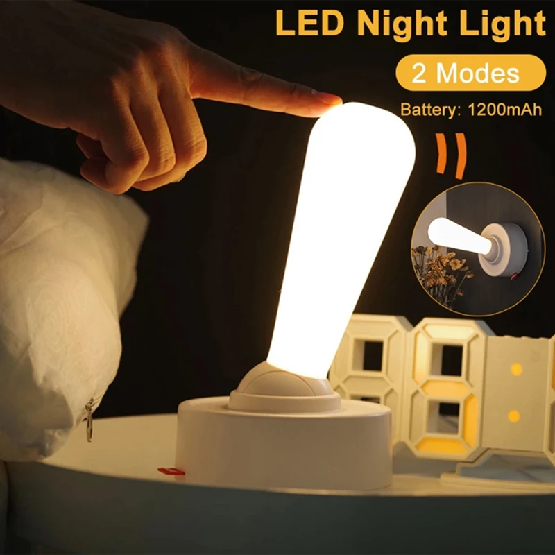 ไฟโยกข้างเตียงแบบสลับไฟ LED ซิลิโคนแบบเรียบง่ายหรี่แสงได้ไม่ต้องเดินสายไฟติดผนัง