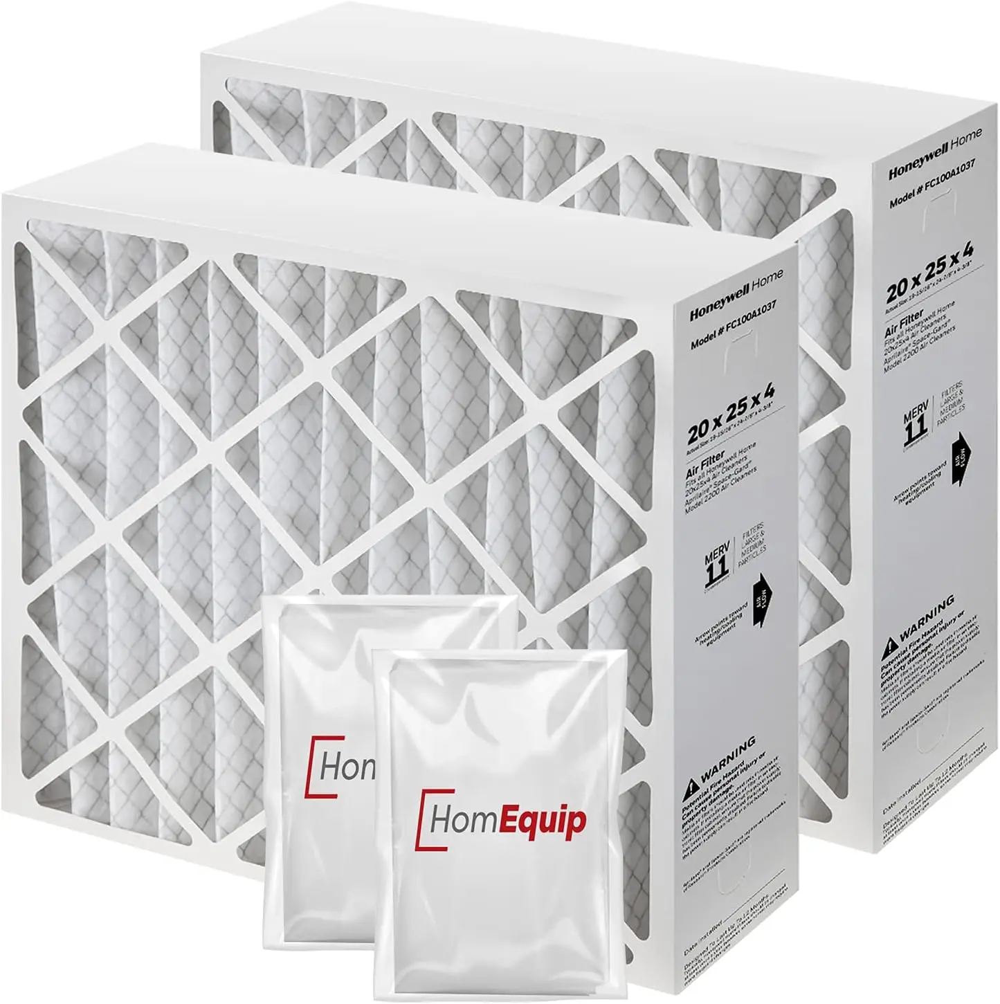 

20x25x4 MERV 11 Furnace Filter, 2 Pack with Disposal Bag, Easy Replacement for Cleaner Air