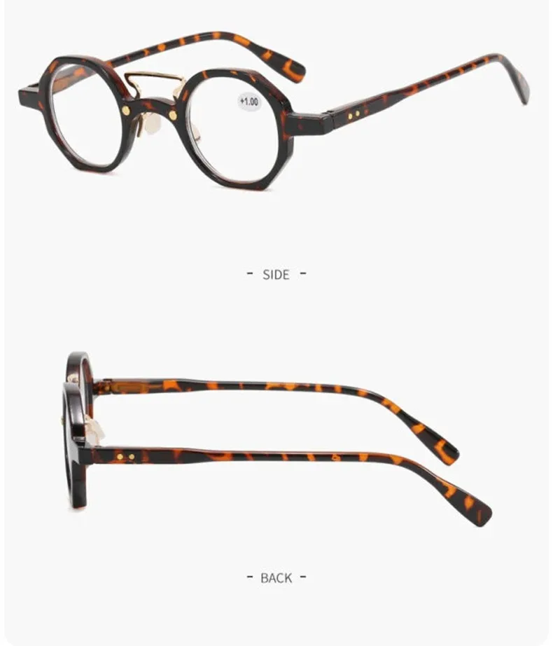 Blaulichtblockierende Lesebrille für Mann und Frau, Retro-Presbyopie-Brille mit rundem Rahmen zum Lesen, 1,0 1,5 2,0 2,5 3,0 3,5 – Detail 13