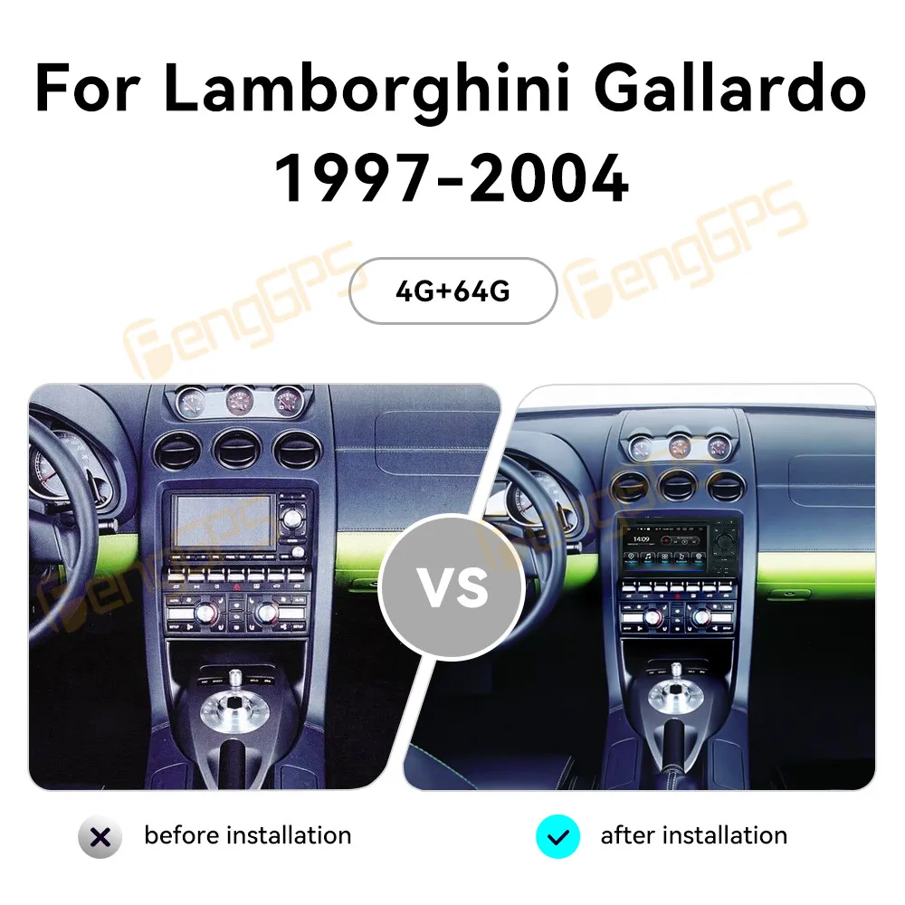 7'' For Lamborghini Gallardo 1997-2004 Android 14 radio 1 din Car Multimedia DVD Player Stereo GPS Navi Carplay Auto Head Unit