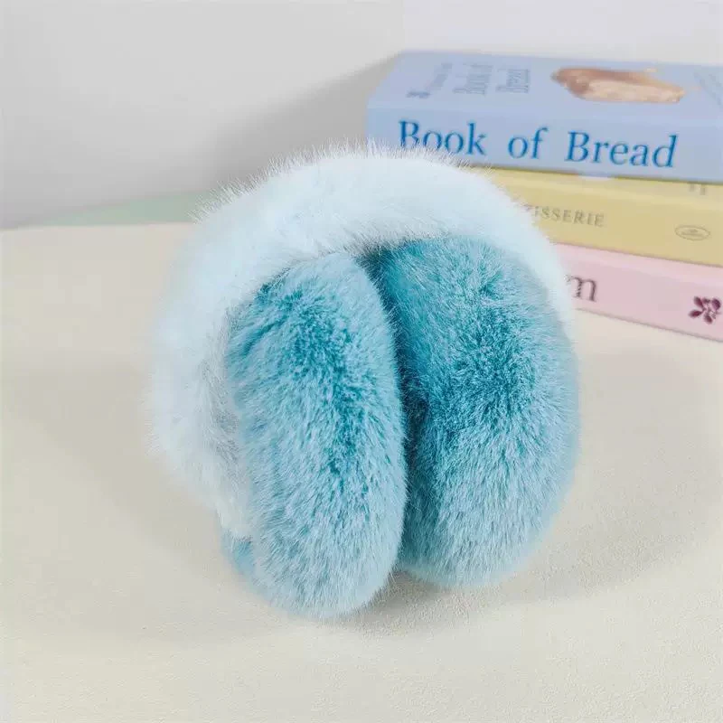 Sweet Girl All-match Commuting Earbags Blue Furs Faux Mink Earmuffs Women\'s Winter Plush Ear Warm Cycling Skiing Cold Earmuffs