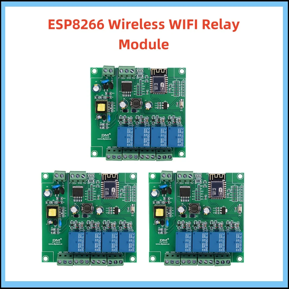 1/3pcs ESP8266 Wireless WIFI Relay Module 4-Channel ESP-12F Development Board AC/DC 5V/7-28V/5-80V E-WeLink APP Remote Control image 2