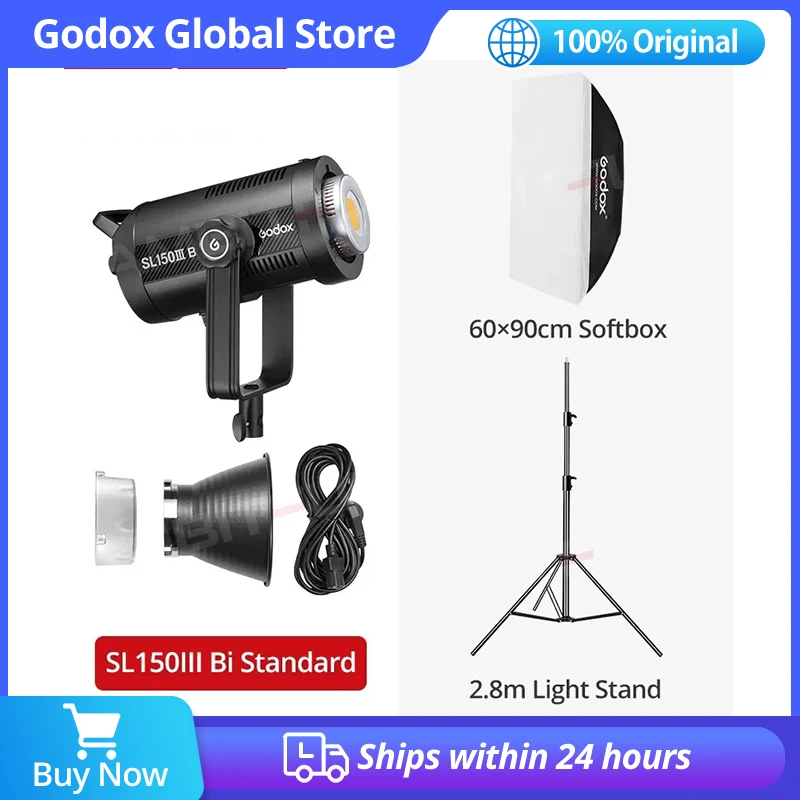 Godox SL150III Bi 160W 2800-6500K Bi-Color LED Video Light Bowens Mount Wireless X System for Studio Shooting Video Recording