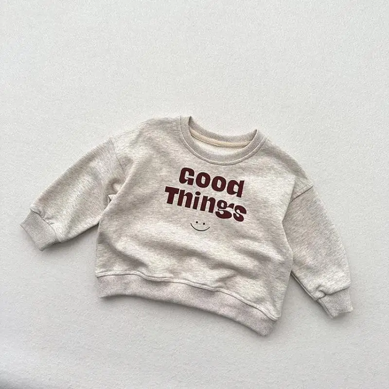 

2025 Autumn New Children Long Sleeve Sweatshirt Fashion Cartoon Print Boys Loose Pullover Girls Cotton Casual Tops Kids Clothes