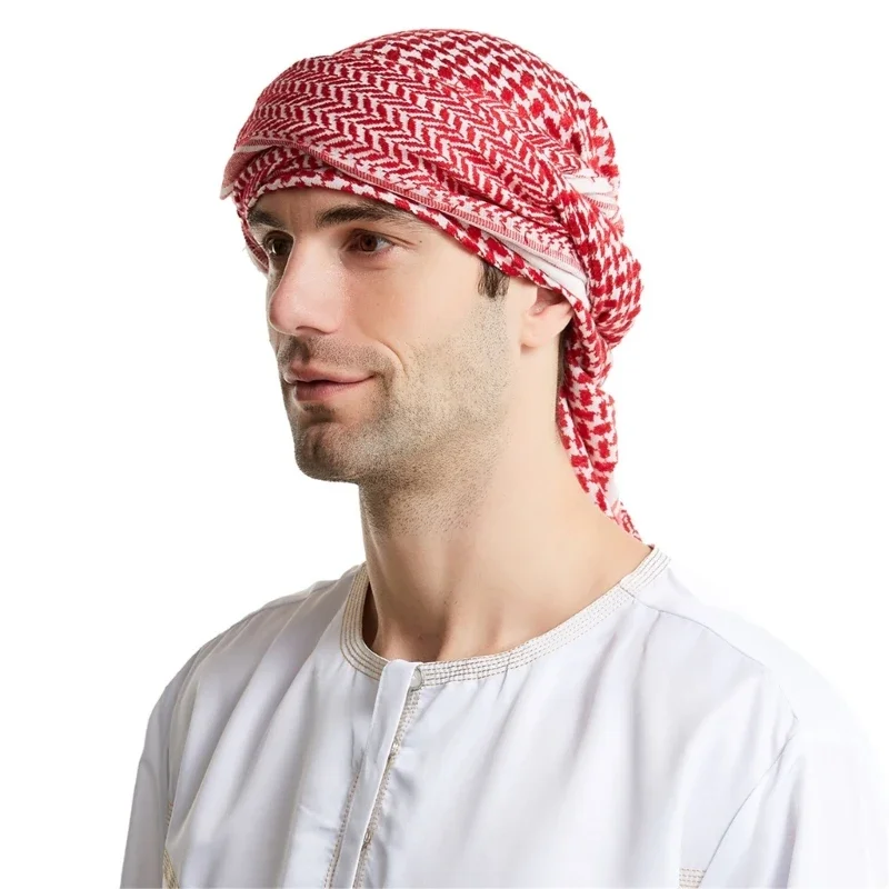 Jacquard Pattern Arab Scarf with Gift Box 140*140cm Multi Purpose Outdoor Tactics Keffiyeh Headwrap for Men Cycling Accessories