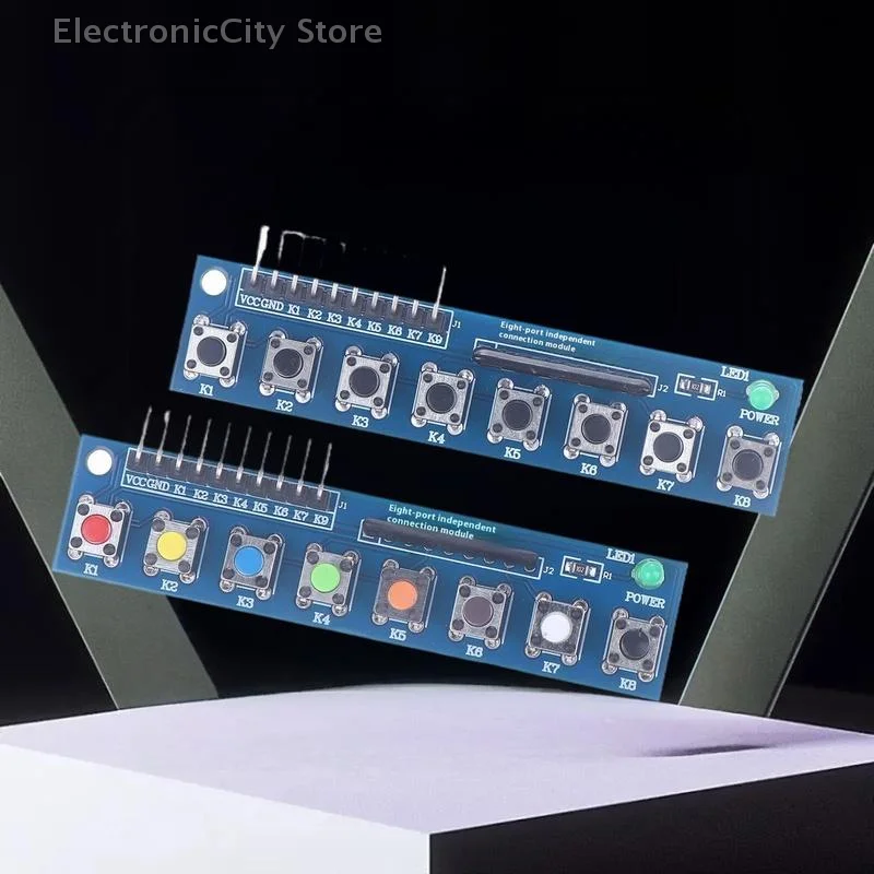 LED インジケーター付き ARM 対応 8 ボタン タッチ キー モジュール。Arduino プロジェクトに最適