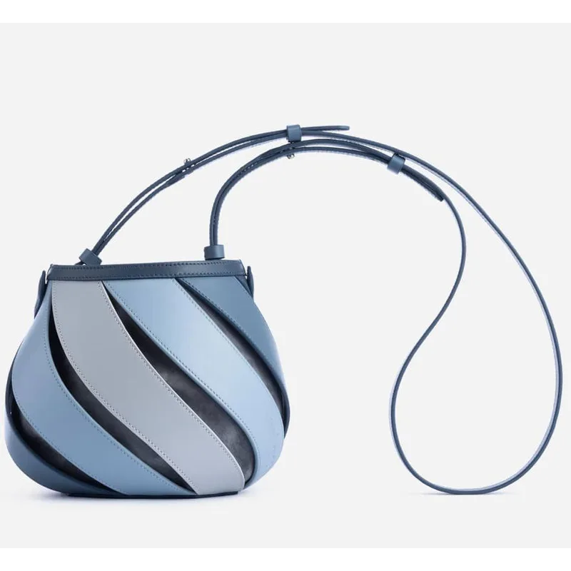 Bolso de estilo empalmado para mujer, bandolera cilíndrica de alta calidad, versátil, de lujo