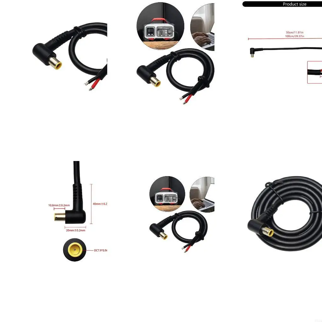 193A DC7909 Power Pigtails Cable 7.9mm Male Plug to Bare Wire Open End Power Supply