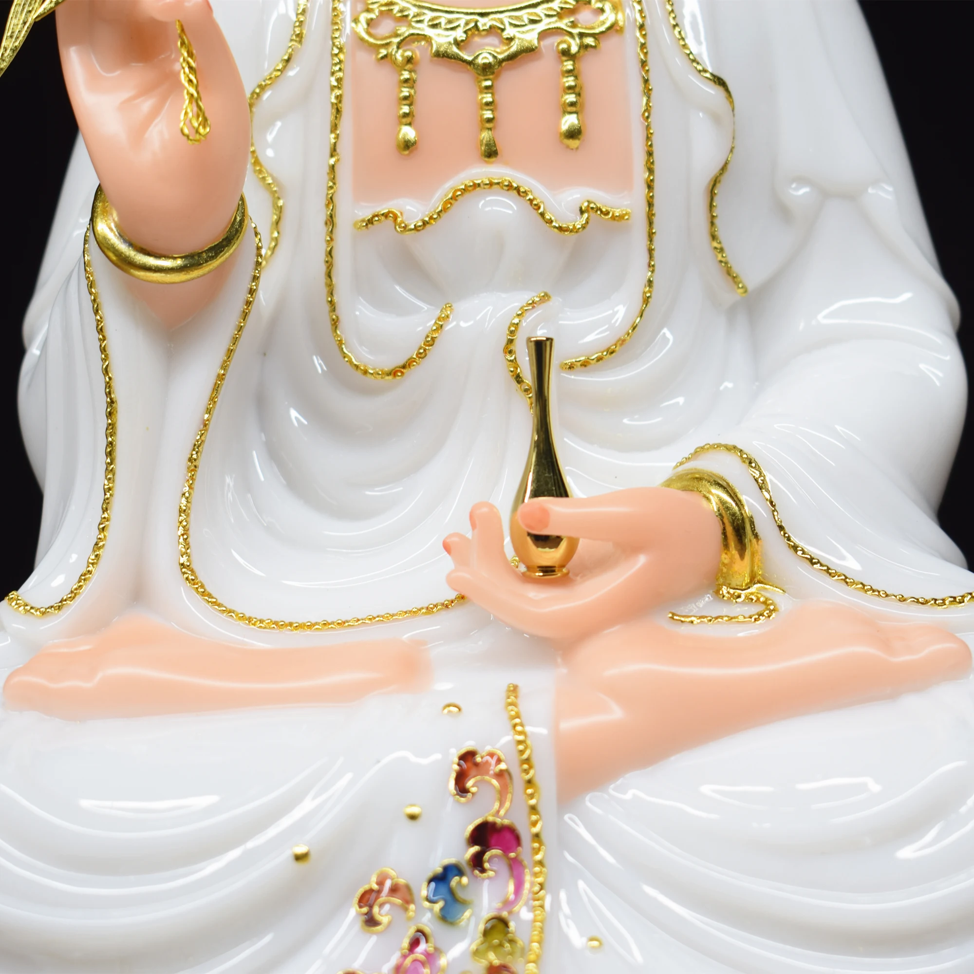 Buddhism Taoism figure jade Goddess Guan yin GOD Avalokitesvara buddha Asia HOME family protection LUCK bless FENG SHUI statue