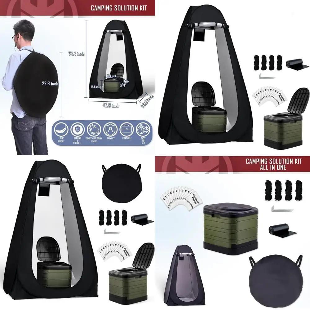 

Компактный портативный туалет для взрослых для активного отдыха, палатка-туалет с сумкой для переноски, моющийся и складной, для поездок на автодомах