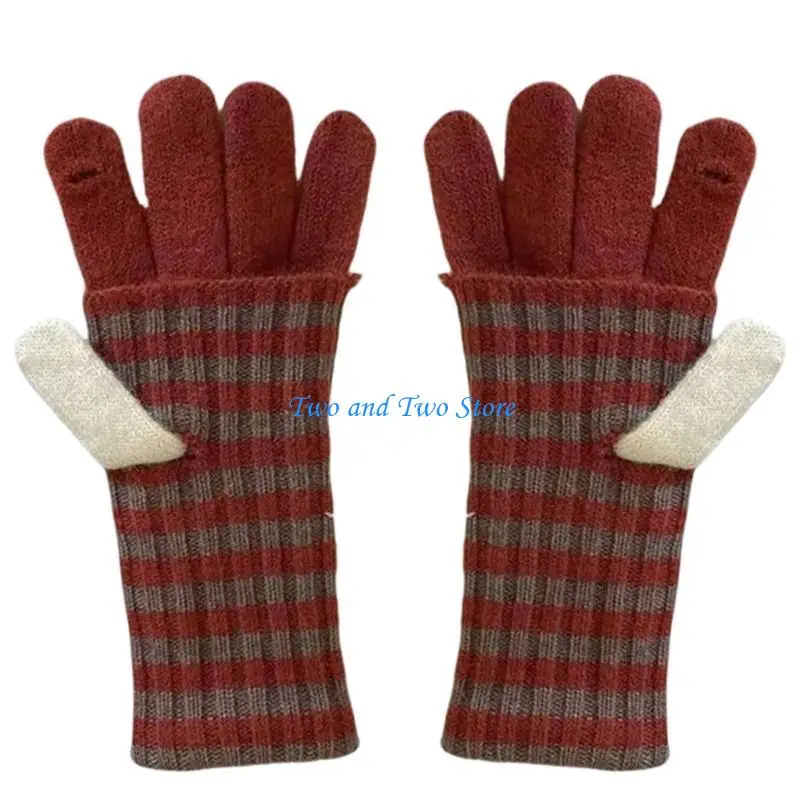 HX6F قفازات حرارية دافئة للرجال والنساء قفازات أنيقة أصابع كاملة قفازات الشتاء في الهواء الطلق للجنسين محبوك القفاز #1