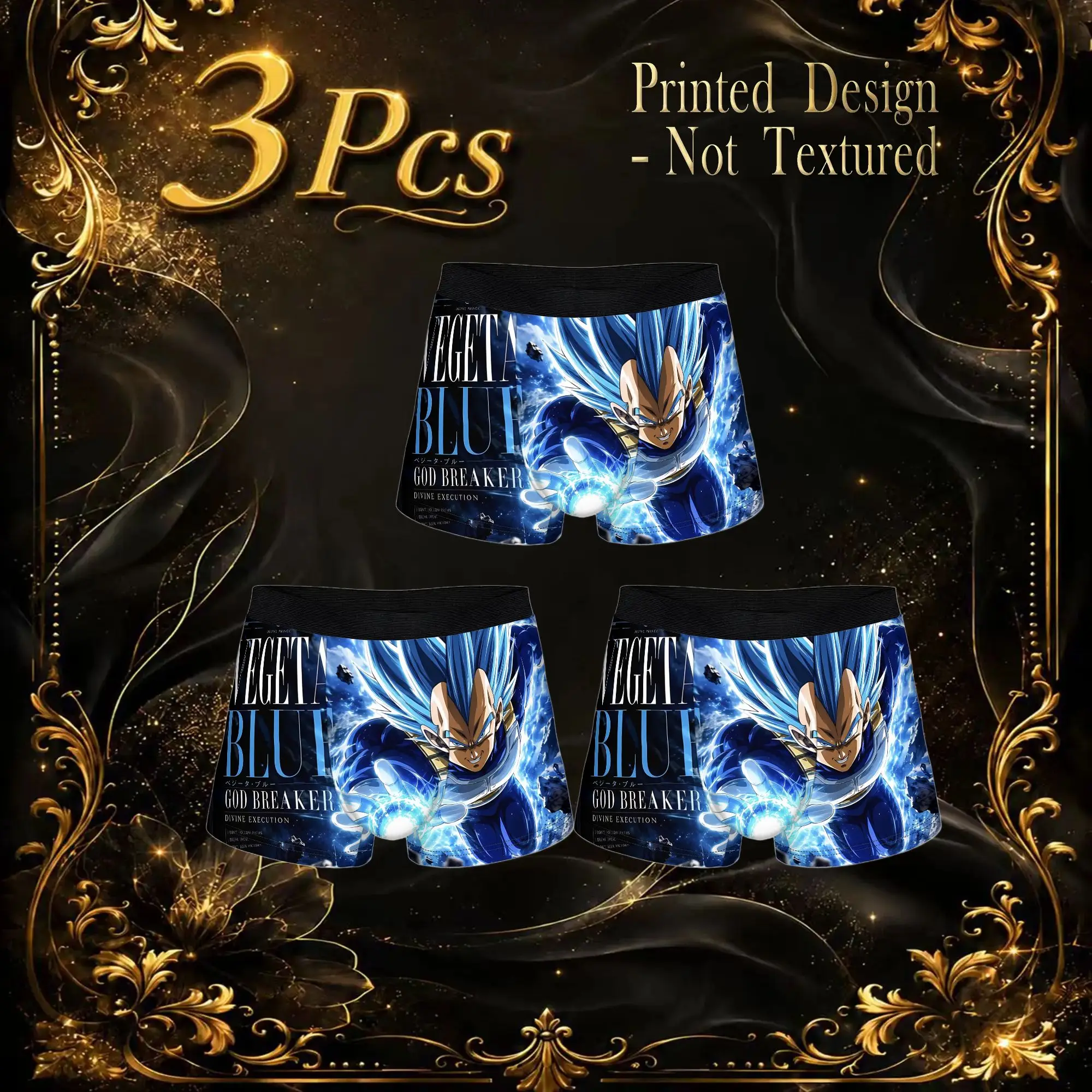 3Pcs Dragon Ball Z boxers  Underpants Breathbale Panties Men's Underwear Print Shorts Boxer Briefs
