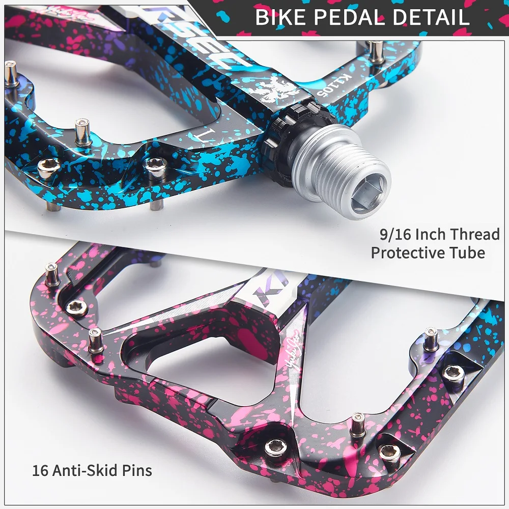 KRSEC Bicycle Pedal Aluminum alloy Ultralight Seal 3 Bearing MTB Bicycle Pedals Accessories Mountain Road Bike Bearing Pedal