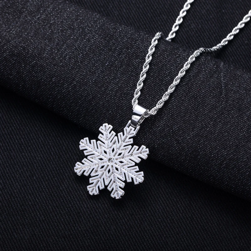 MossanRappr 1.32cttw Moissanite Iced Out Snowflake Pendant 14K Gold Plated Hip Hop Necklace Anniversary Birthday Gifts for Women