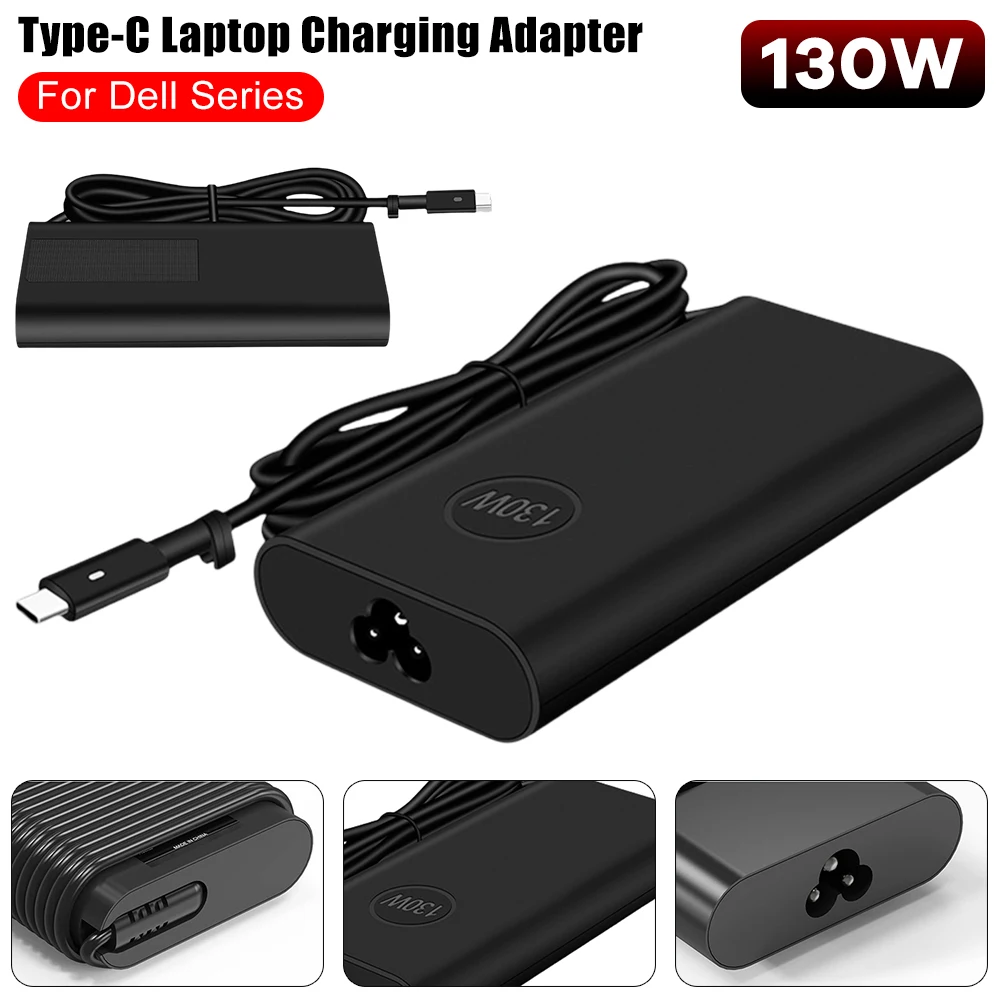 

130W Type-C Portable Charger Adapter 20V 6.5A Power Supply AC Laptop Adapters For Dell XPS 15 17 For Dell Precision 5550 3560