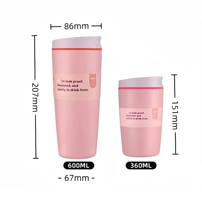 Thermal Mug Vacuum Insulated Tumbler Cup Stainless Steel Coffee Thermos Cups Leakproof Lid for Travel Silent Base Thermo Bottle