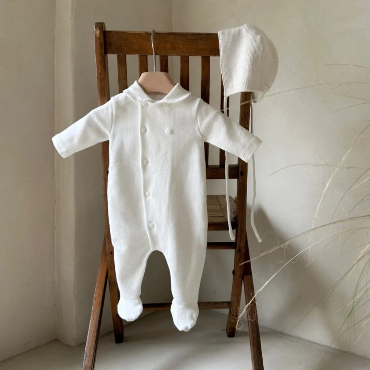 0-24M Newborn Kid Baby Romper Boy Girl Winter Clothes Long Sleeve Cotton Jumpsuit Casual Plain Cute Pajamas Outfit