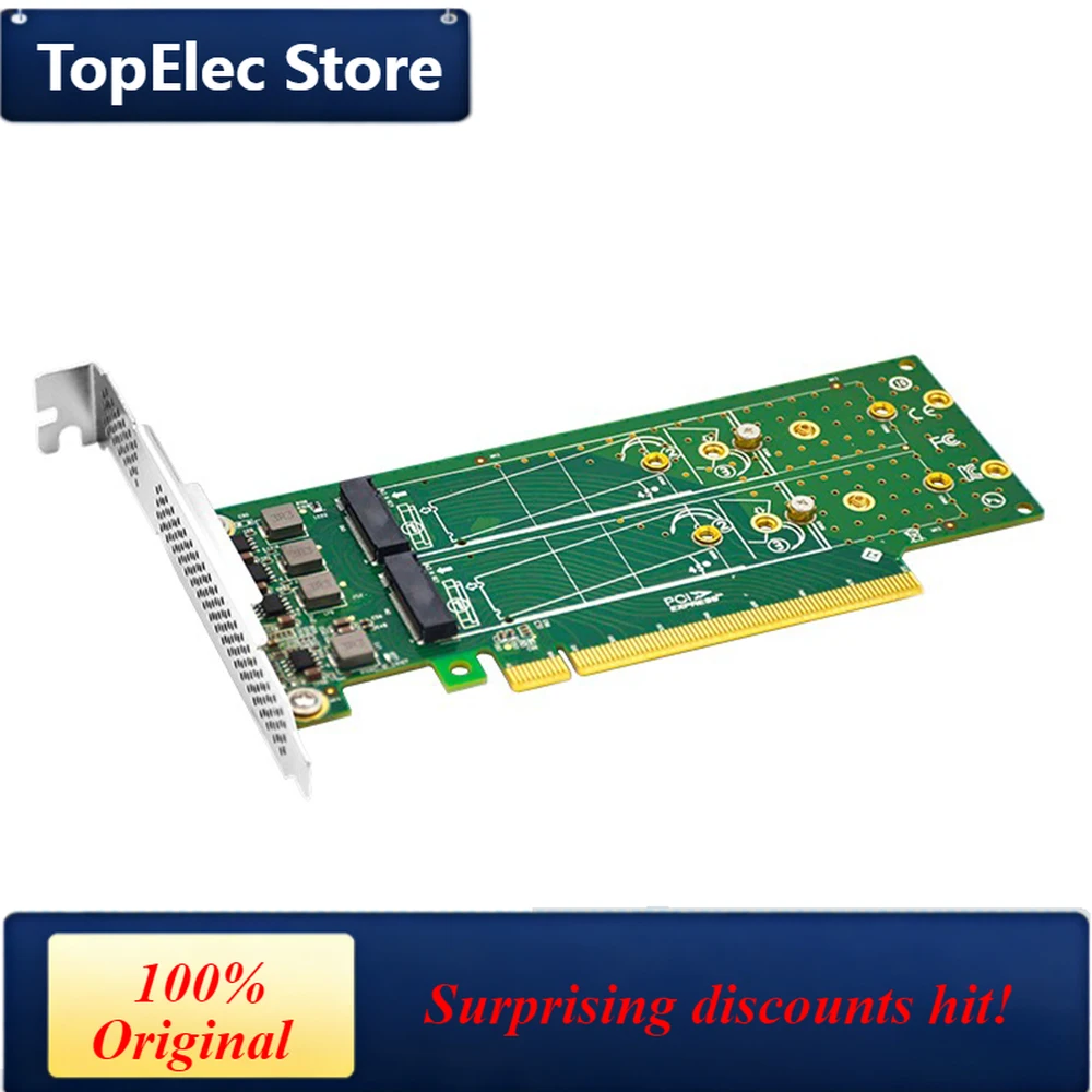 TopElec Linkreal PCIe x16 to 4-Port M.2 NVMe SSD Adapter- Low Profile-LRNV95NF-L