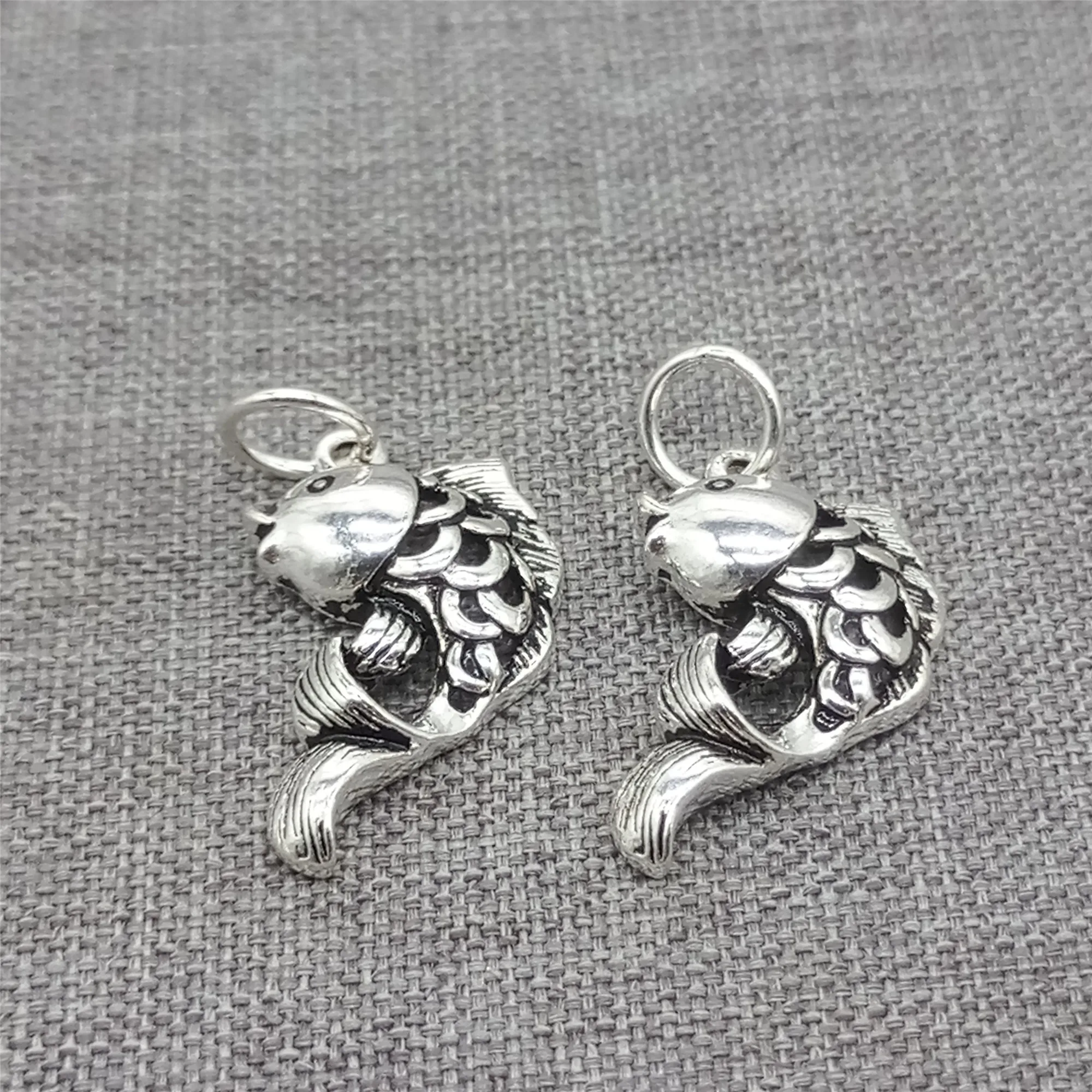 

3pcs of 925 Sterling Silver Hollow Fish Charms Sea Ocean for Bracelet Necklace
