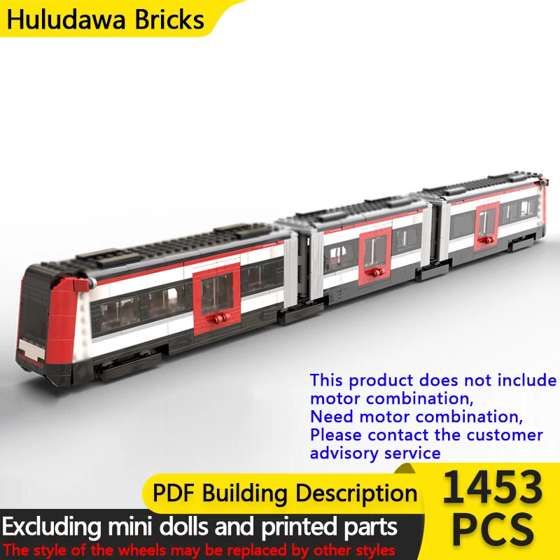 

City Car Model MOC Building Bricks Articulated Tram With Bellows Modular Technology Gifts Holiday Assemble Children Toys Suit
