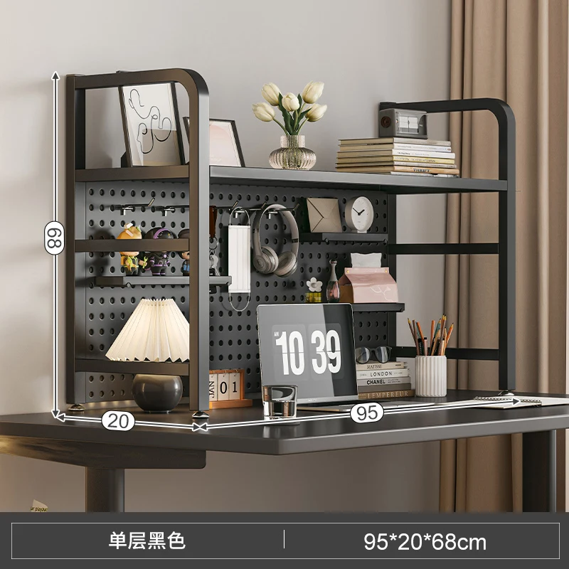 Table Hole Board Shelf Study Table Wrought Iron Multi-layer Storage Shelf Student Desktop Storage Bookshelf