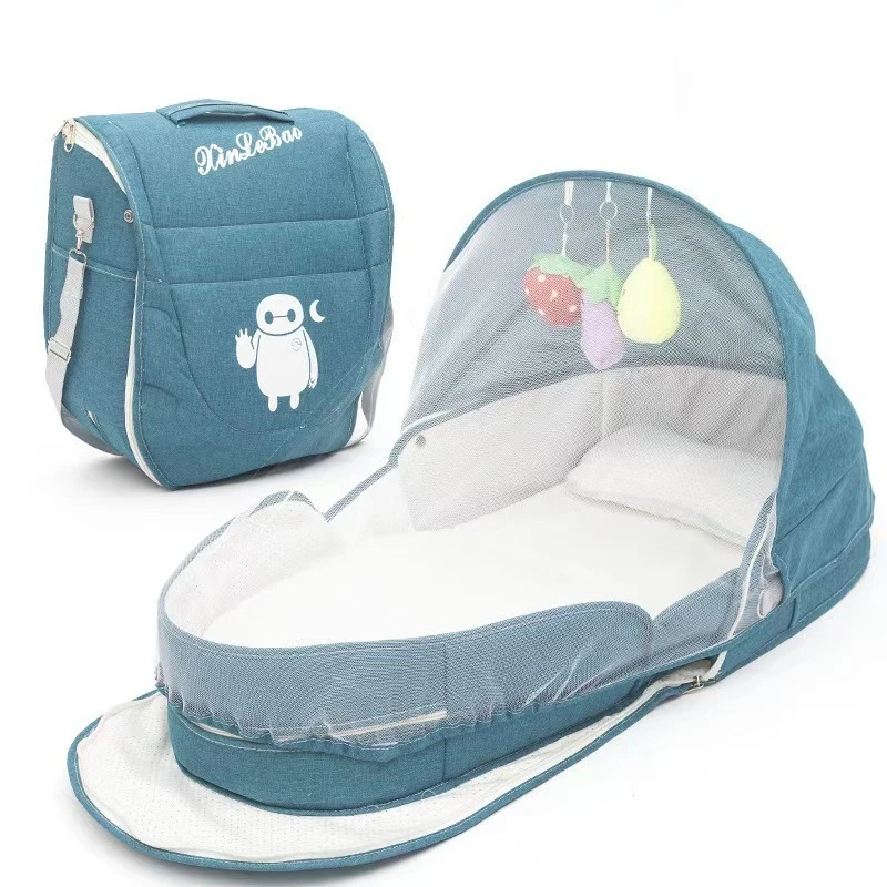 

Mommy Bag Portable Baby Folding Bed Bag Large Capacity Stretchable Bed Mother and Baby Bag Backpack Bed Folding Portable