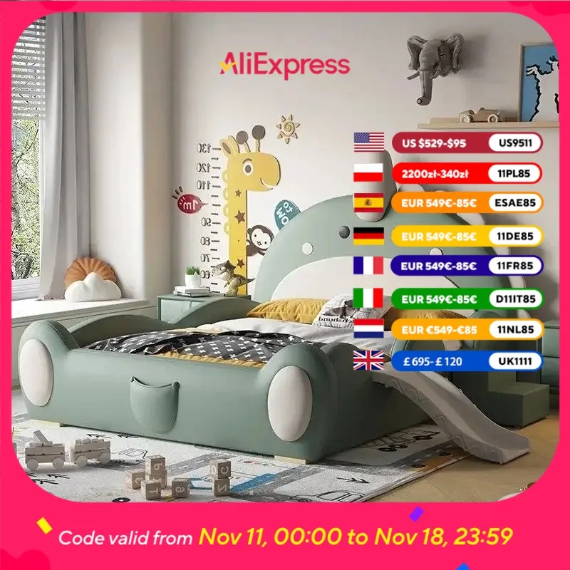 

King Size Headboard Kids Bed Boundary Full Size Safety Modern Style Children Beds Bedroom Design Letto Bambini Kids Furniture