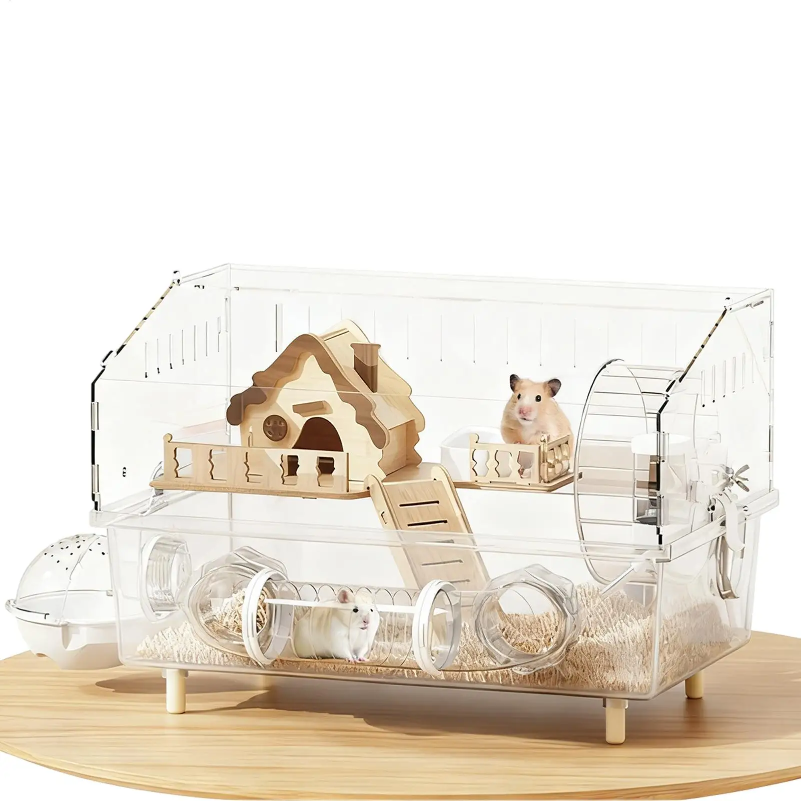 

Двухуровневая прозрачная акриловая клетка для хомяков, вольер для домашних животных для использования в помещении и на улице, для домашнего и уличного содержания, для разведения и наблюдения, для зоомагазинов