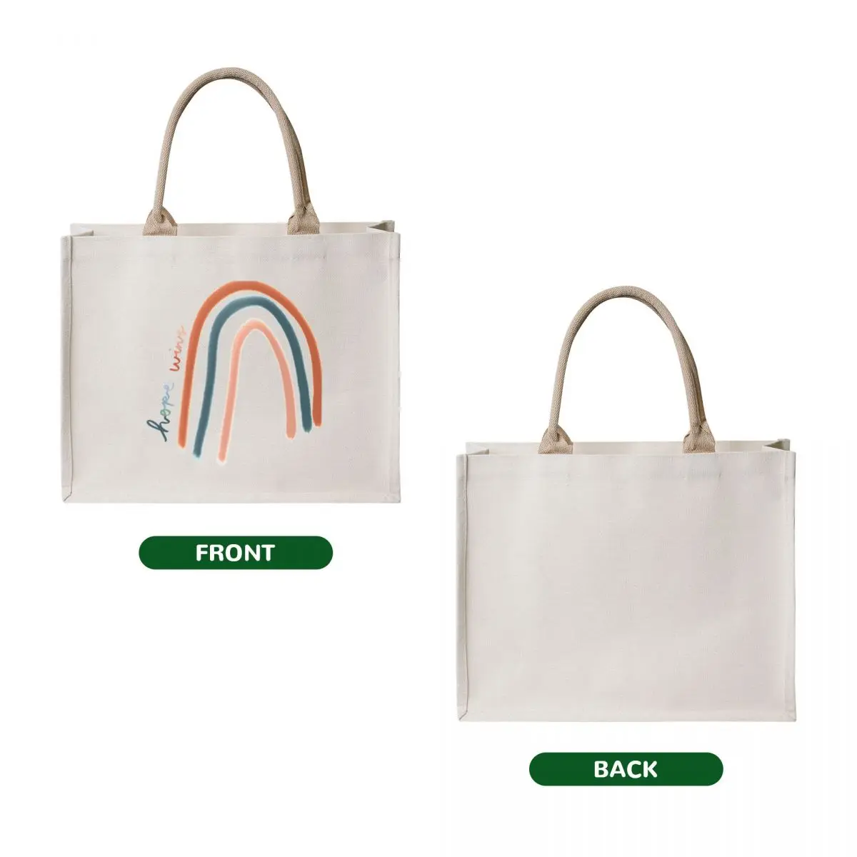 Hope Wins Rainbow Tote Bag حقيبة قابلة للطي وقابلة لإعادة الاستخدام وحقيبة حمل مخصصة للمتسوقين النسائي #2