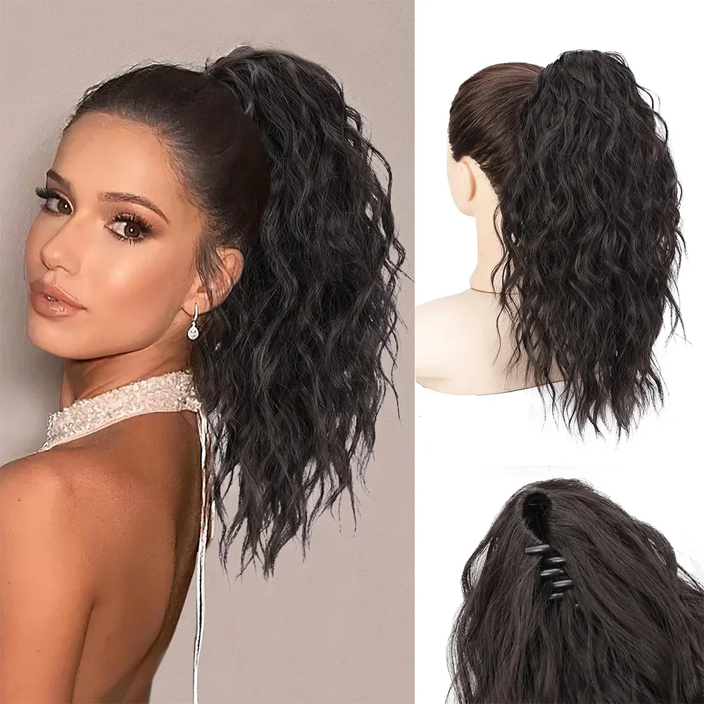 

Wig Ponytail Women's Corn Perm Fluffy Grab Clip Ponytail Wig Hair Extensions New Product Ponytail