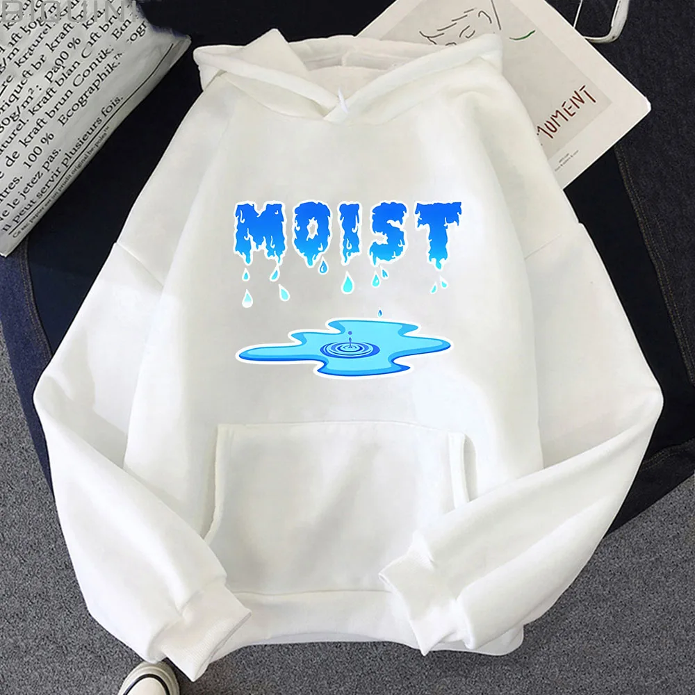 Fun MOIST Graphic Printed Hoodie Aesthetic Sweatshirts Long Sleeve Streetwear Female Male Clothes Fleece Casual Loose Pullover