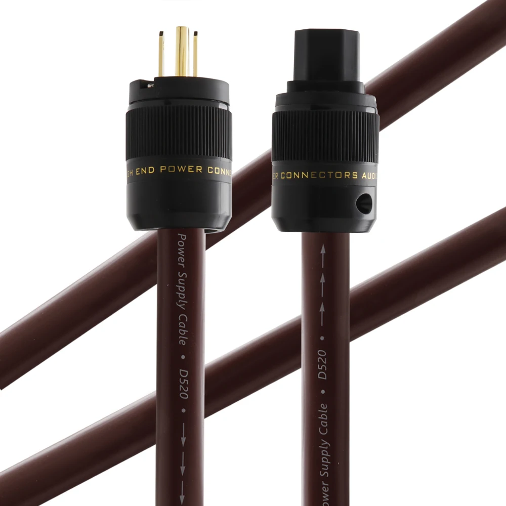 High-End OCC Einkristall-Kupfer-Stromkabel mit Kupferabschirmung AC Audiophiles Kabel mit Gold EU US Stecker+IEC320 C13 Anschluss – Detail 11