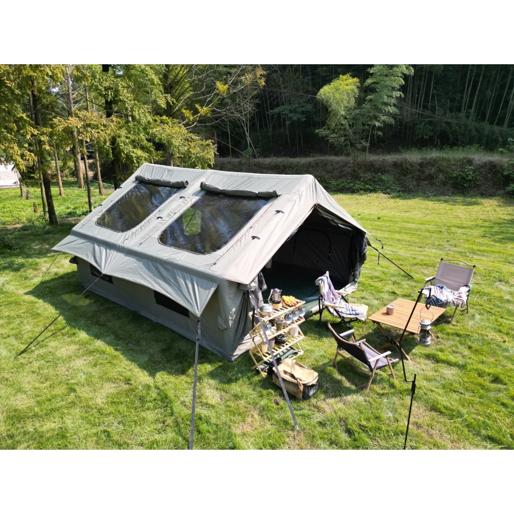 

UlralargeTwo Bedroom 6-12 Person Double Layer Super Strong Waterproof Windproof Family Party Camping Tent Large Gazebo Car Tent