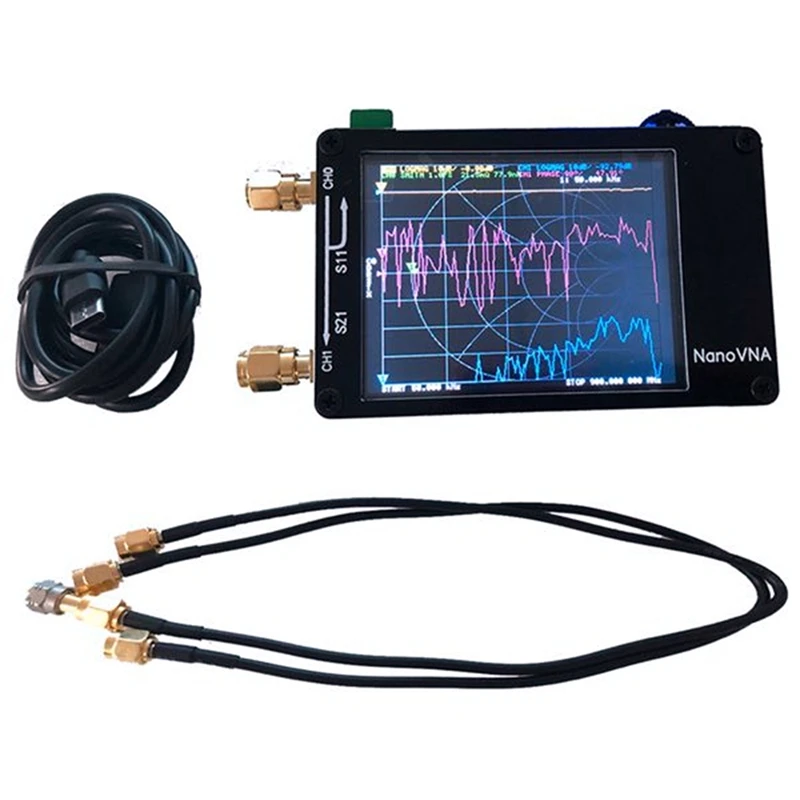 Nanovna VNA 2.8 Inch LCD HF VHF UHF UV Vector Network Analyzer Antenna Analyzer 50Khz - 900Mhz Antenna Analyzer Built-In Battery