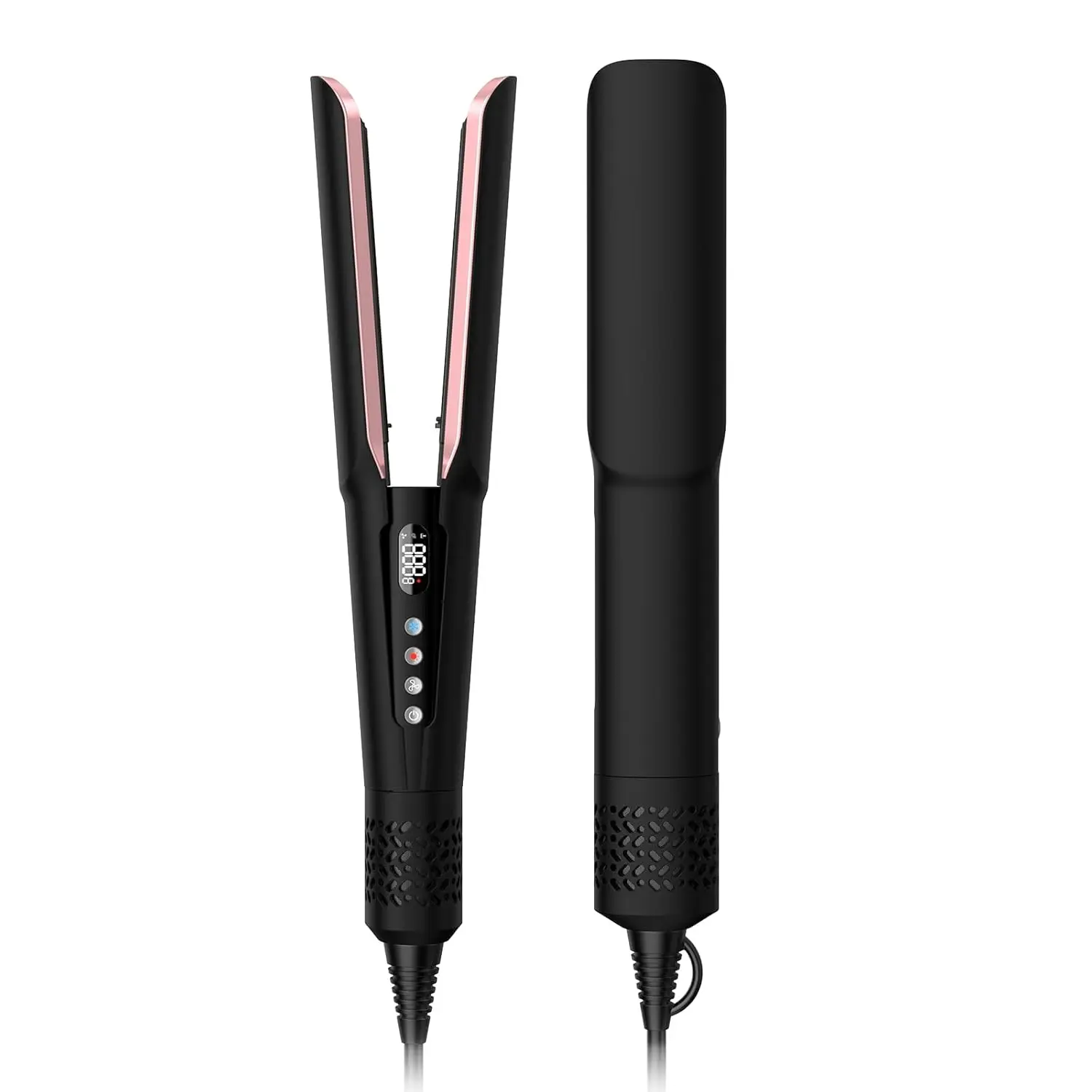 Hair Straightener - 2 in 1 Wet to Dry Hair Dryer and Straightener with High-Speed Airflow Customizable Temperature + LCD Display